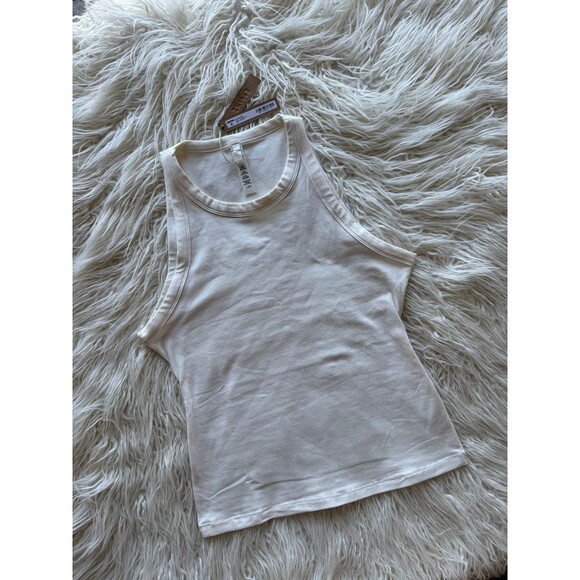 Skims Cotton Jersey High Neck Tank Marble Size Large - Picture 3 of 8